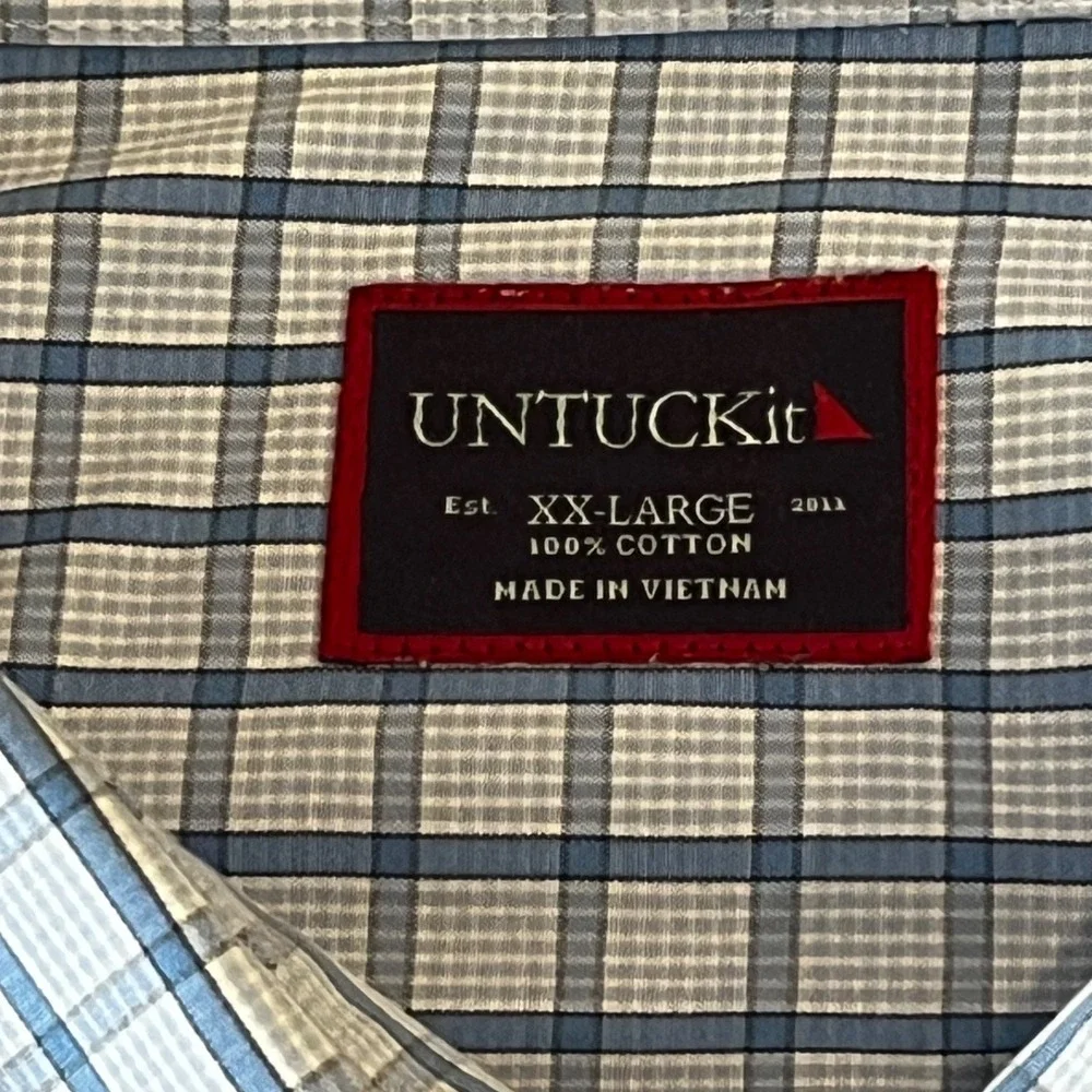 Lot of 2 UNTUCKit Shirts Mens XXL Gray Blue L/S B/U Cotton